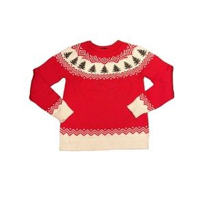 Kiel James Patrick KJP Kids Sweater 10 Christmas Holiday Cotton Heavy Ski Trees